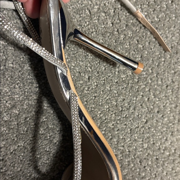 Elegant Silver Strappy Heels - Picture 5 of 6